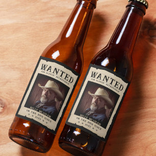 Lustiges Vintage-Foto-Wanted-Poster zum Vatertag Bierflaschenetikett