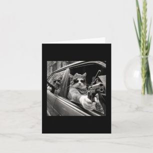 Lustiges Vintage-Gangster-Katzen-Meme Cat Dad Frau Karte