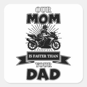 Lustiges Vintage-Geschenk für Motorradfahrer Quadratischer Aufkleber
