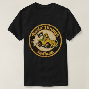 Lustiges Vintage-Indiana-Mais-Rennwagen Retro T-Shirt