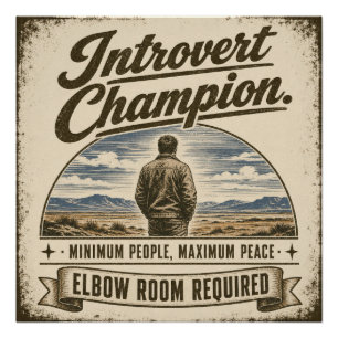 Lustiges Vintage-Introvert-Design Poster