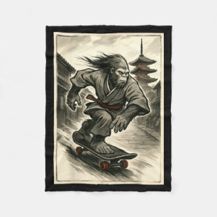 Lustiges Vintage-Japanisches Ukiyo-e Art Graphic T Fleecedecke