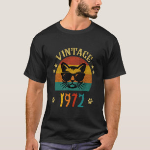 Lustiges Vintage-Katzen-Shirt Geburtstag 1972 für T-Shirt