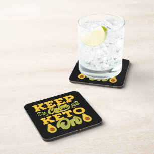 Lustiges Vintage Keep Calm und Keto auf lustigem Z Getränkeuntersetzer