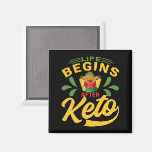 Lustiges Vintage Leben beginnt nach Keto Lustige A Magnet