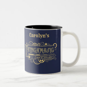 Lustiges Vintage-Lila-Dingsbums Zweifarbige Tasse