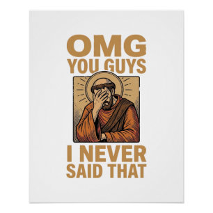 Lustiges Vintage-Religiöses-Facepalm-Zitat-Shirt-D Poster
