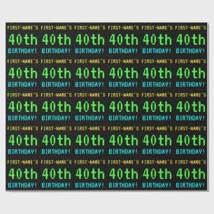 Lustiges Vintage-/Retro-Videospiel-Look 40. Geburt Geschenkpapier