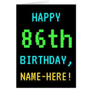 Lustiges Vintage/Retro-Videospiel-Look zum 86. Geb