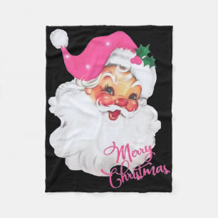 Lustiges Vintage-Rosa-Weihnachtsmann-Rosa-Christma Fleecedecke