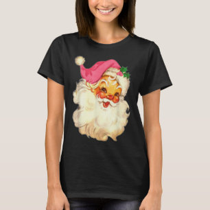 Lustiges Vintage-Rosa-Weihnachtsmann-Rosa-Christma T-Shirt