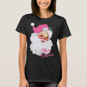 Lustiges Vintage-Rosa-Weihnachtsmann-Rosa-Christma T-Shirt