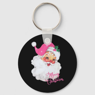 Lustiges Vintage-Rosa-Weihnachtsmann-Rosa-Weihnach Schlüsselanhänger