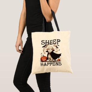 Lustiges Vintage-Schaf Happens Halloween Tragetasche