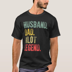 Lustiges Vintage-Shirt Ehemann Vater Pilot Legende T-Shirt