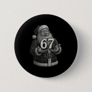Lustiges Vintage Six Seven 6 7 Meme Santa Weihnach Button