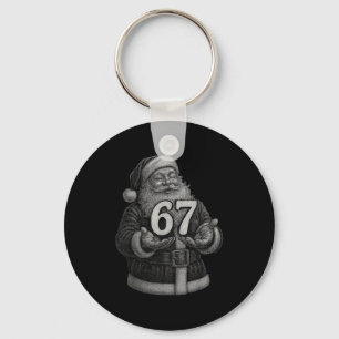 Lustiges Vintage Six Seven 6 7 Meme Santa Weihnach Schlüsselanhänger