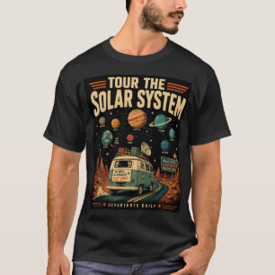 Lustiges Vintage-Sonnen-System-Reiseposter-Stil-Ku T-Shirt