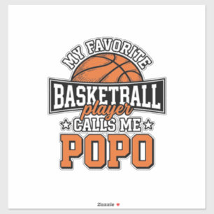 Lustiges Vintage-Sportdesign Basketball Popo_1 Aufkleber
