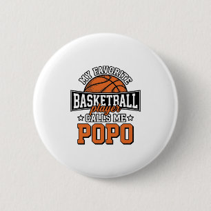 Lustiges Vintage-Sportdesign Basketball Popo_1 Button