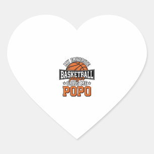 Lustiges Vintage-Sportdesign Basketball Popo_1 Herz-Aufkleber