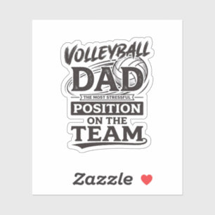 Lustiges Vintage-Team-Positions-Shirt für Volleyba Aufkleber