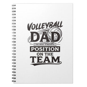 Lustiges Vintage-Team-Positions-Shirt für Volleyba Notizblock