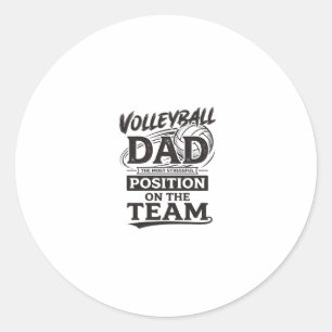 Lustiges Vintage-Team-Positions-Shirt für Volleyba Runder Aufkleber