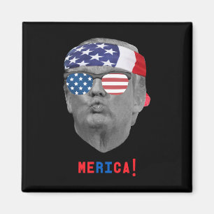 Lustiges Vintage-Trump-Schmollmund-Gesicht Merica Magnet