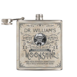 Lustiges Vintages Moonshine Flachmann