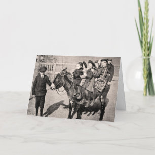 Lustiges Vintages Porträt-Kinderesel-Balancieren Karte