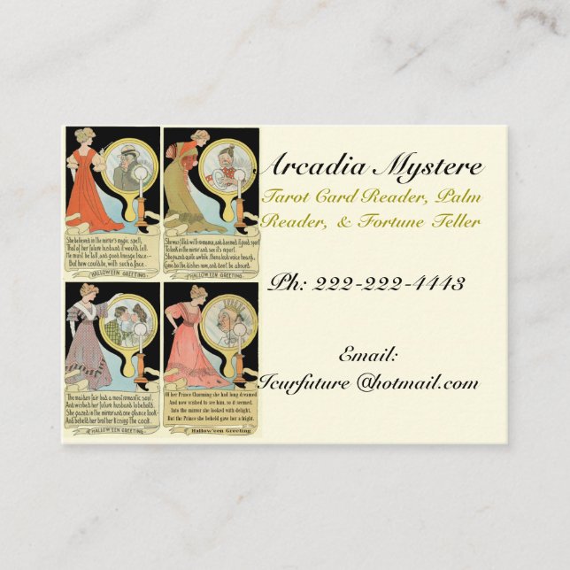 Lustiges Vintages Tarot kardiert Visitenkarte (Vorderseite)