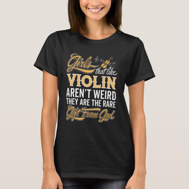 Lustiges Violinen-Mädchen - Violinist-Dame T-Shirt (Vorderseite)