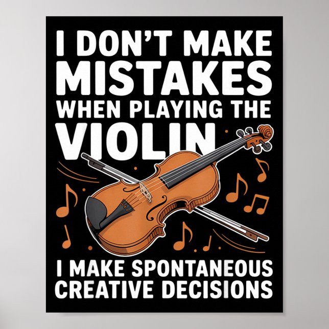 Lustiges Violinendesign für Männer Frauen Orcheste Poster (Vorne)