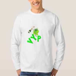 Lustiges VIP-Champagner-Party-Grün-Charakter-T-Shi T-Shirt