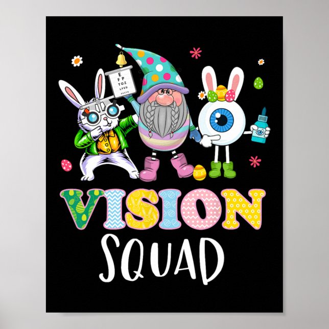 Lustiges Vision Squad Optometrie Optiker Hase Oste Poster (Vorne)