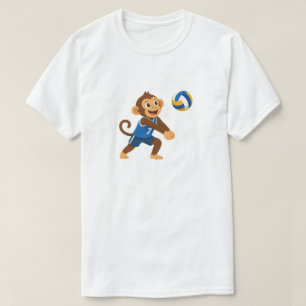 Lustiges Volleyball-Affen-Athleten-Grafik-T-Shirt T-Shirt