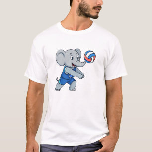 Lustiges Volleyball-Elefant-Sport-T-Shirt T-Shirt