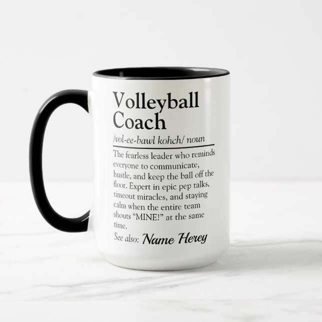 Lustiges Volleyballtrainer-Definitions-Geschenk Tasse (Links)