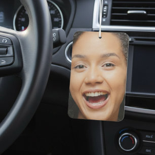Lustiges Vollgesicht Nahaufnahme Selfie Foto Autolufterfrischer