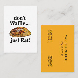 Lustiges Waffel-Essens-Restaurant Visitenkarte