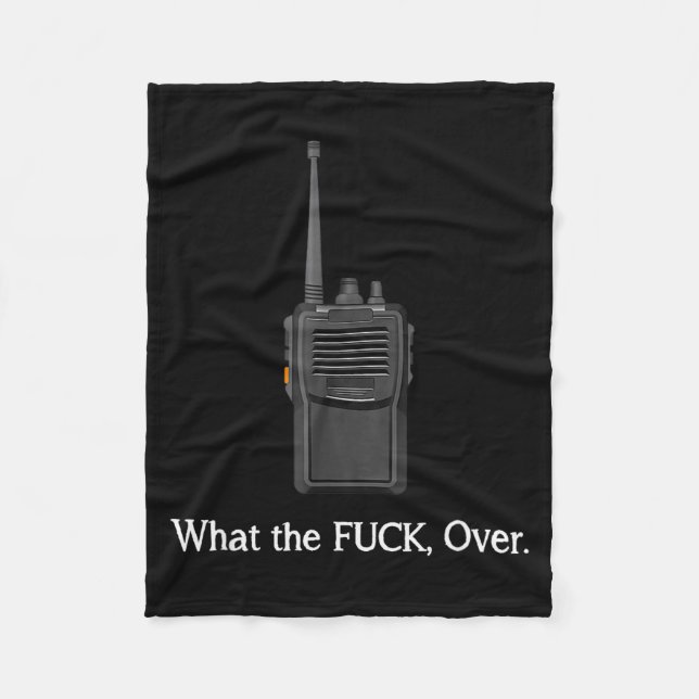 Lustiges Walkie Talkie Wtf Over Funkoperator-Zitat Fleecedecke (Vorderseite)