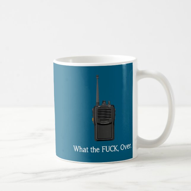Lustiges Walkie Talkie Wtf Over Funkoperator Zitat Kaffeetasse (Rechts)