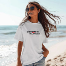 Lustiges Wander-Shirt Disconnect to Reconnect schw