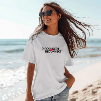 Lustiges Wander-Shirt Disconnect to Reconnect schw T-Shirt