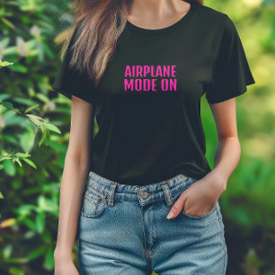 Lustiges Wander-Shirt Flugmodus an  pink violett T-Shirt