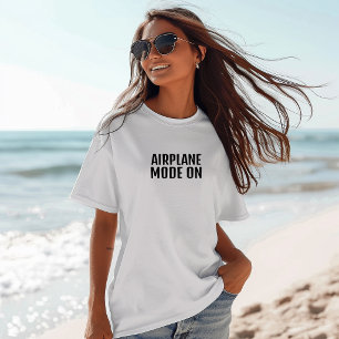 Lustiges Wander-Shirt Flugmodus an schwarz T-Shirt