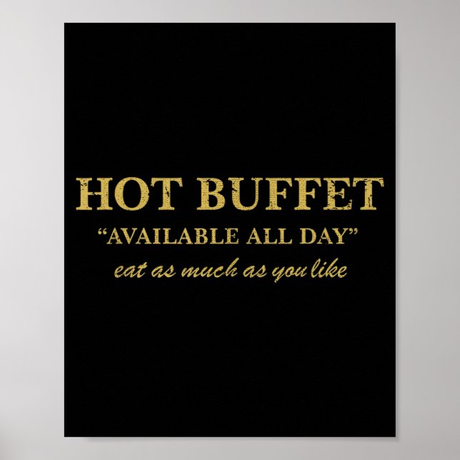 Lustiges Warmbuffet den ganzen Tag über Iss so vie Poster (Vorne)