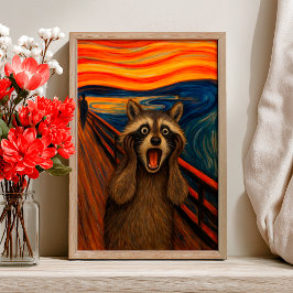 Lustiges Waschbär-Schreien inspiriertes Poster