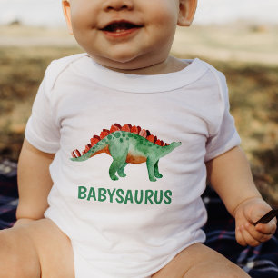 Lustiges Wasserfarben-Dinosaurier personalisiert  Baby Strampler